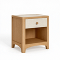 Nachttisch 45 x 40 x 60 cm Holzoptik Beige mit Schublade und offenem Fach