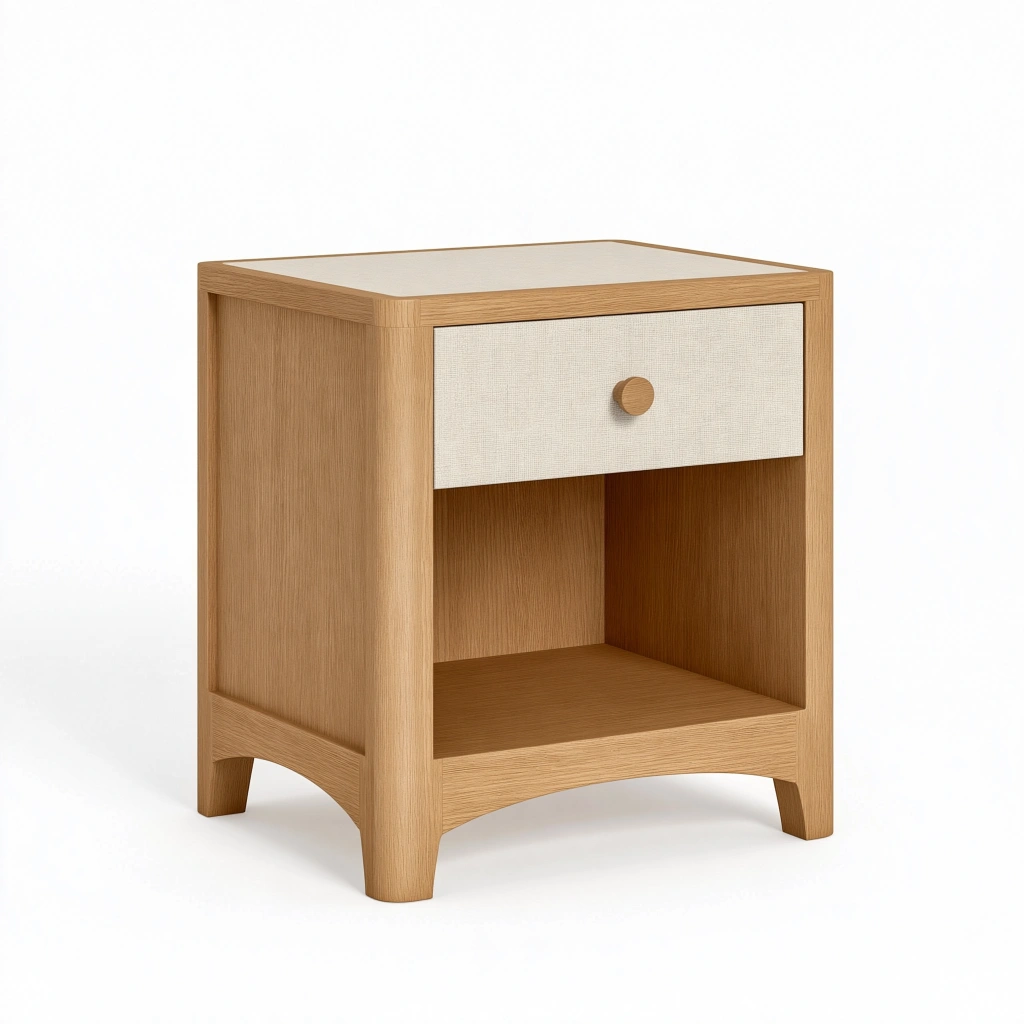 Nachttisch 45 x 40 x 60 cm Holzoptik Beige mit Schublade und offenem Fach