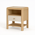 Nachttisch 45 x 40 x 65 cm aus Holz in Natur mit Schublade und Ablage