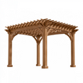 Holzpergola 300 x 300 x 240 cm Naturbraun für Garten mit offenem Lamellendach