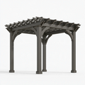 Gartenpergola 300 x 300 x 250 cm aus Holz in Anthrazit mit Lamellendach