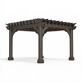 Pergola 300 x 300 x 240 cm aus Holz Dunkelbraun freistehend für den Garten