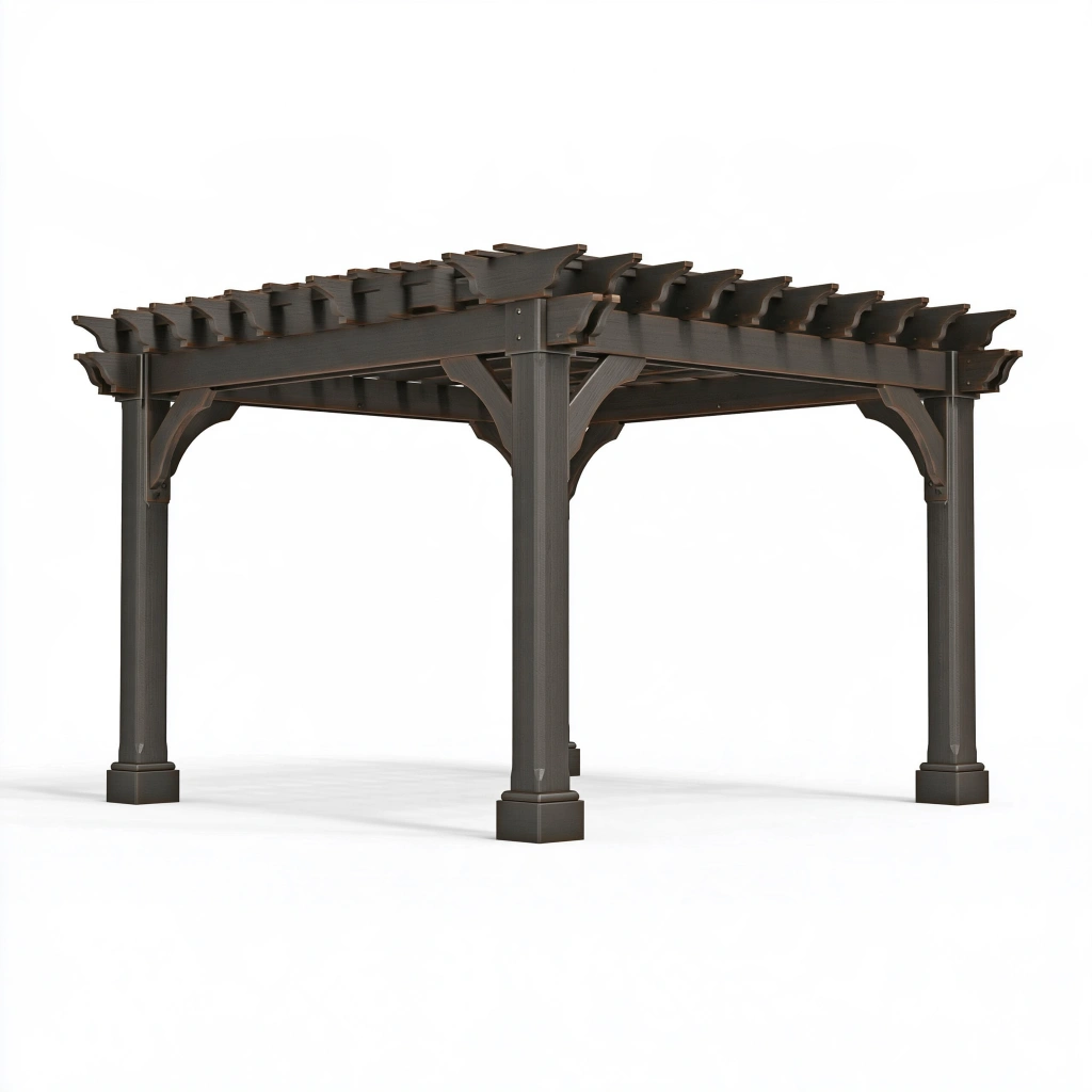 Pergola 300 x 300 x 240 cm aus Holz Dunkelbraun freistehend für den Garten