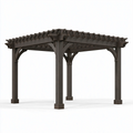Pergola 300 x 300 x 230 cm aus Holz Anthrazit - offene Lamellenkonstruktion für den Garten