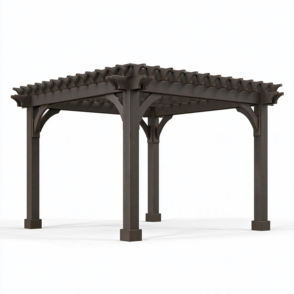 Pergola 300 x 300 x 230 cm aus Holz Anthrazit - offene Lamellenkonstruktion für den Garten