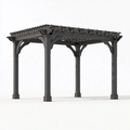 Pergola 300 x 300 x 240 cm Stahl Anthrazit für Garten klassischer Pavillon