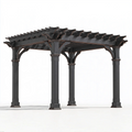 Gartenpergola 400 x 300 x 250 cm aus Metall in Schwarz mit offenem Lamellendach