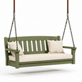 Garten-Hängesofa 180 x 75 x 65 cm aus Holz in Grün mit Kettenaufhängung