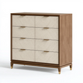Kommode 120 x 45 x 120 cm Holzwerkstoff Braun Beige mit 8 Schubladen im modernen Stil